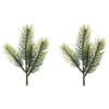 2x Groene kersttakken / dennentakjes 23 cm kerstversiering - Decoratieve tak kerst