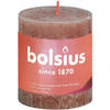 Bolsius Stompkaars Suede Brown Ø68 mm - Hoogte 8 cm - Roodbruin - 35 branduren