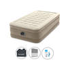 Intex Luchtbedset- 1-Persoons - 99 x 191 x 46 cm - Beige - Met Ingebouwde pomp + Hoeslaken Antraciet + Reparatieset