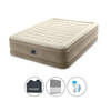 Intex Luchtbedset- 2-Persoons - 152 x 203 x 46 cm - Beige - Met Ingebouwde pomp + Hoeslaken Antraciet + Reparatieset