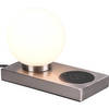 LED Tafellamp - Tafelverlichting - Trion Cobra - E14 Fitting - Rechthoek - Mat Nikkel - Aluminium