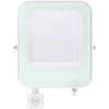 LED Bouwlamp 100 Watt met Sensor - LED Schijnwerper - Aigi Ixi - Helder/Koud Wit 6500K - Waterdicht IP65 - Mat Wit -