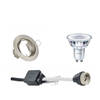 LED Spot Set - GU10 Fitting - Inbouw Rond - Mat Nikkel - Kantelbaar Ø83mm - Philips - CorePro 830 36D - 4W - Warm Wit