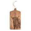 Clayre & Eef Decoratie snijplank 30x15 cm Bruin Hout Stier Borrelplank Bruin Borrelplank