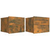 vidaXL Nachtkastjes 2 st 40x30x30 cm bewerkt hout gerookt eikenkleurig