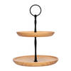 QUVIO Etagere - 2 laags - Hout - Donkerbruin