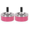 Set van 2x stuks ronde draaiasbak/drukasbak metaal 10 cm roze voor binnen/buiten - Asbakken