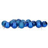 16x stuks kerstballen blauw mix van mat/glans/glitter kunststof 5 cm - Kerstbal