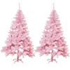 2x stuks kunst kerstbomen/kunstbomen roze 180 cm - Kunstkerstboom