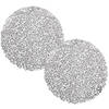 Set van 2x stuks ronde gedecoreerde Placemats metallic zilver look diameter 38 cm - Placemats