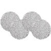 Set van 4x stuks ronde gedecoreerde Placemats metallic zilver look diameter 38 cm - Placemats