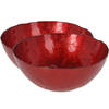 2x stuks glazen decoratie schalen/fruitschalen rood rond D28 x H11,5 cm - Fruitschalen