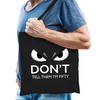 Dont tell fifty cadeau katoenen tas zwart voor volwassenen - Feest Boodschappentassen