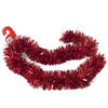 Kerstboom folie slingers/lametta guirlandes van 180 x 12 cm in de kleur glitter rood - Kerstslingers