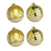 Gerimport Kerstballen - goudkleurig - 4ST - gedecoreerd - D8 cm - Kerstbal