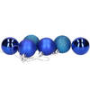 6x stuks kerstballen blauw mix van mat/glans/glitter kunststof 4 cm - Kerstbal
