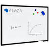 ACAZA Magnetisch whiteboard 70x100cm - Magneetbord / Memobord met uitwisbare Stift, Wisser en afleggoot, zwarte Rand