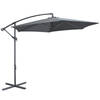 Parasol - duurzame Zweefparasol Ø300 cm – Kantelbaar - 3 meter doorsnede - Grijs