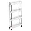 Opbergtrolley - 4 niveaus - 40x86x12.5 cm - wit