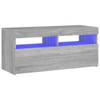 vidaXL Tv-meubel met LED-verlichting 90x35x40 cm grijs sonoma eiken