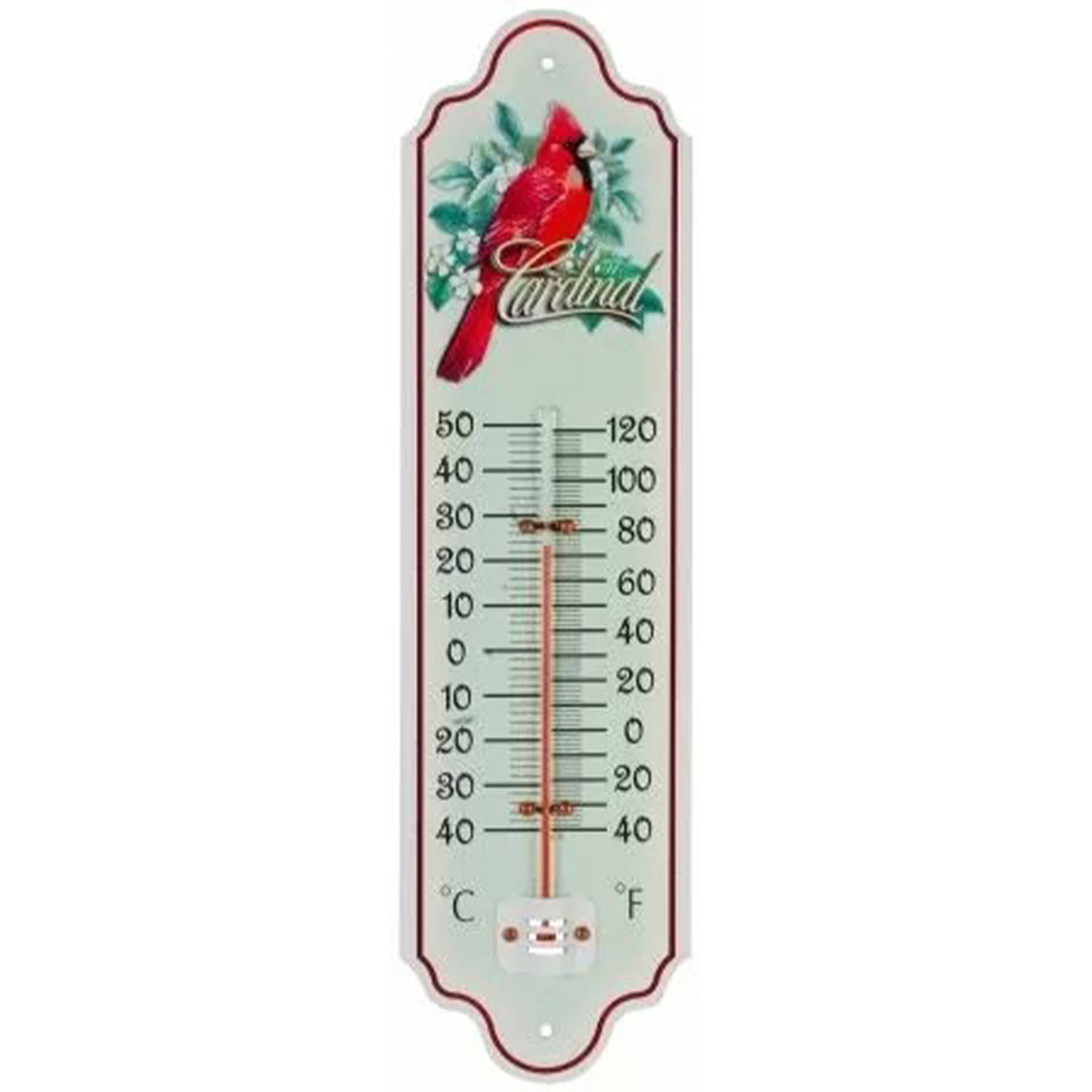 Thermometer - metaal - 28 cm - vogel - Buitenthermometers