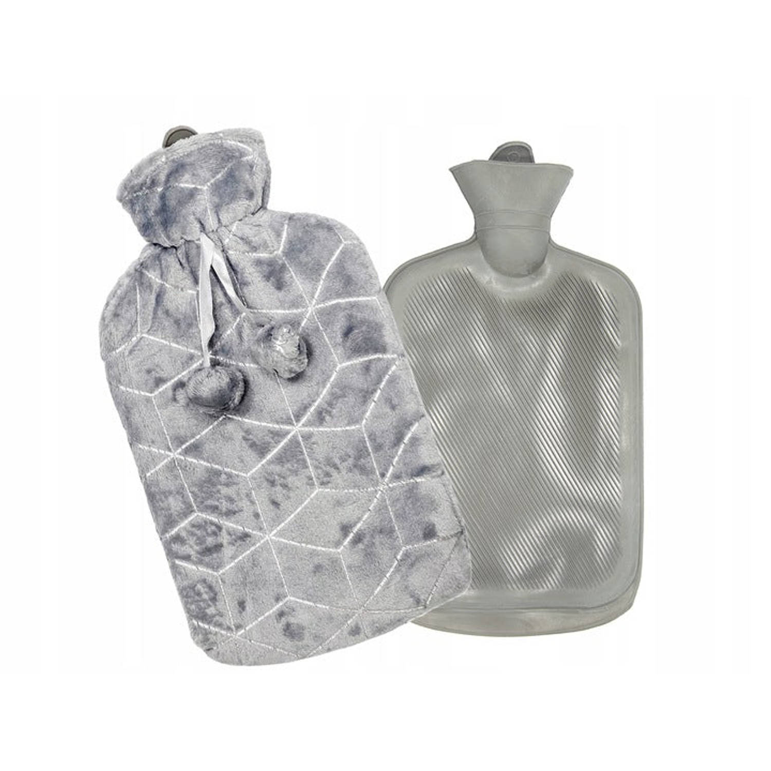 kassa ontvangen pijn doen Tragar Cube warmwaterkruik kruik met polyester hoes 2 liter 34 x 20 x 2 cm  grijs / zilver | Blokker