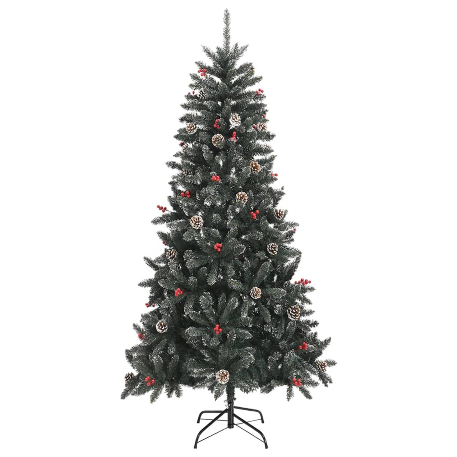 The Living Store Kunstkerstboom met standaard 210 cm PVC groen - Decoratieve kerstboom