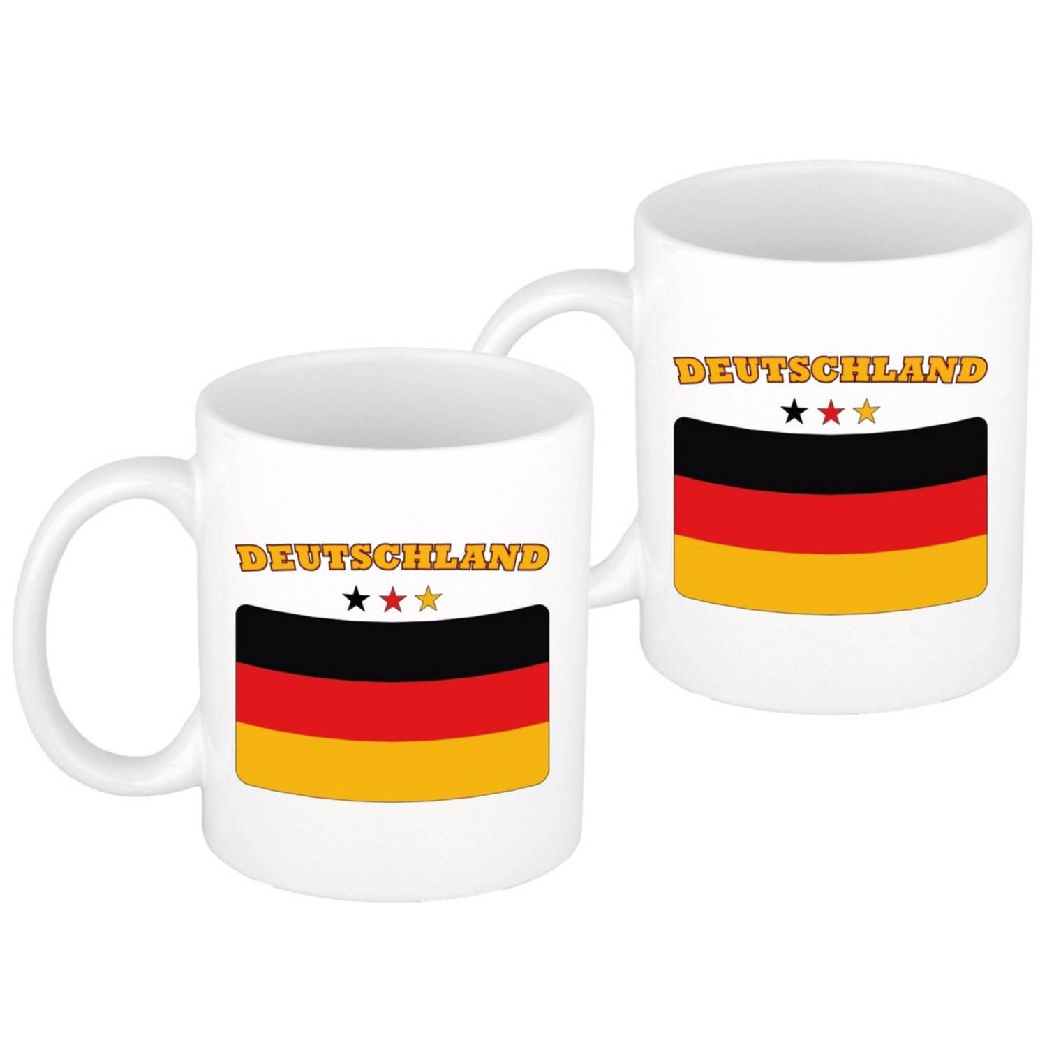 4x stuks vlag Duitsland beker 300 ml - feest mokken