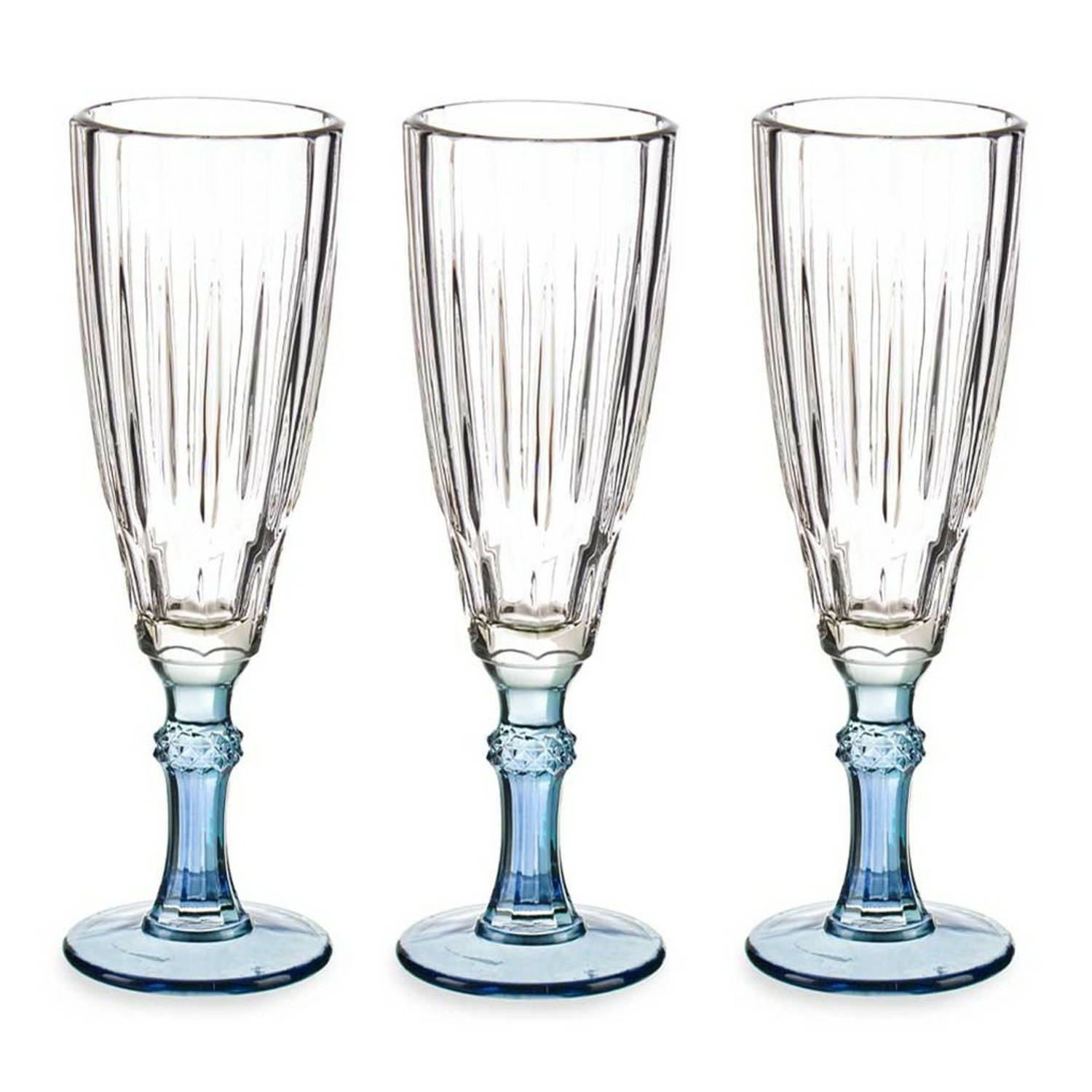 Champagneglas Exotic Kristal Blauw (170 ml) - 6 Stuks