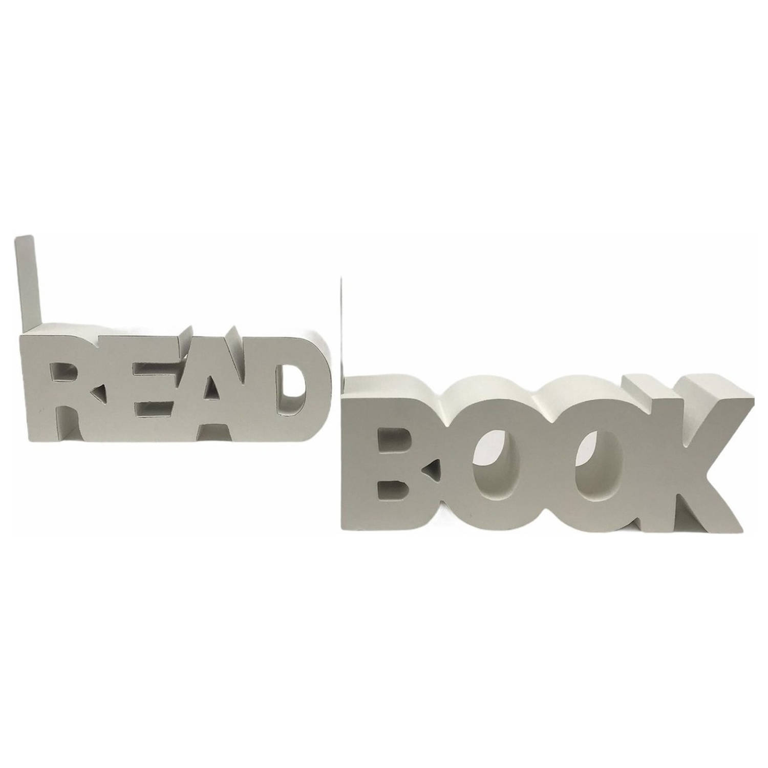 Boekenstandaard-boekenhouder Met Tekst Read Book Wit