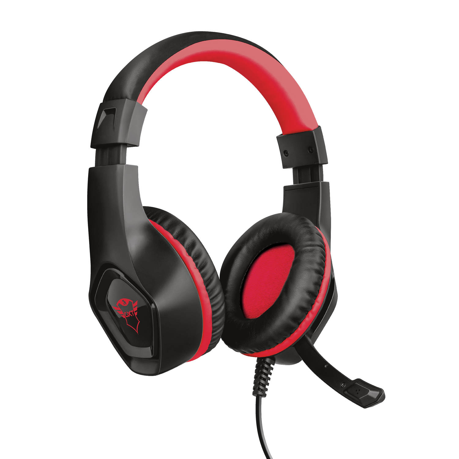 Trust GXT404B Rana Gaming headset 3.5 mm jackplug Kabelgebonden Over Ear Zwart, Rood