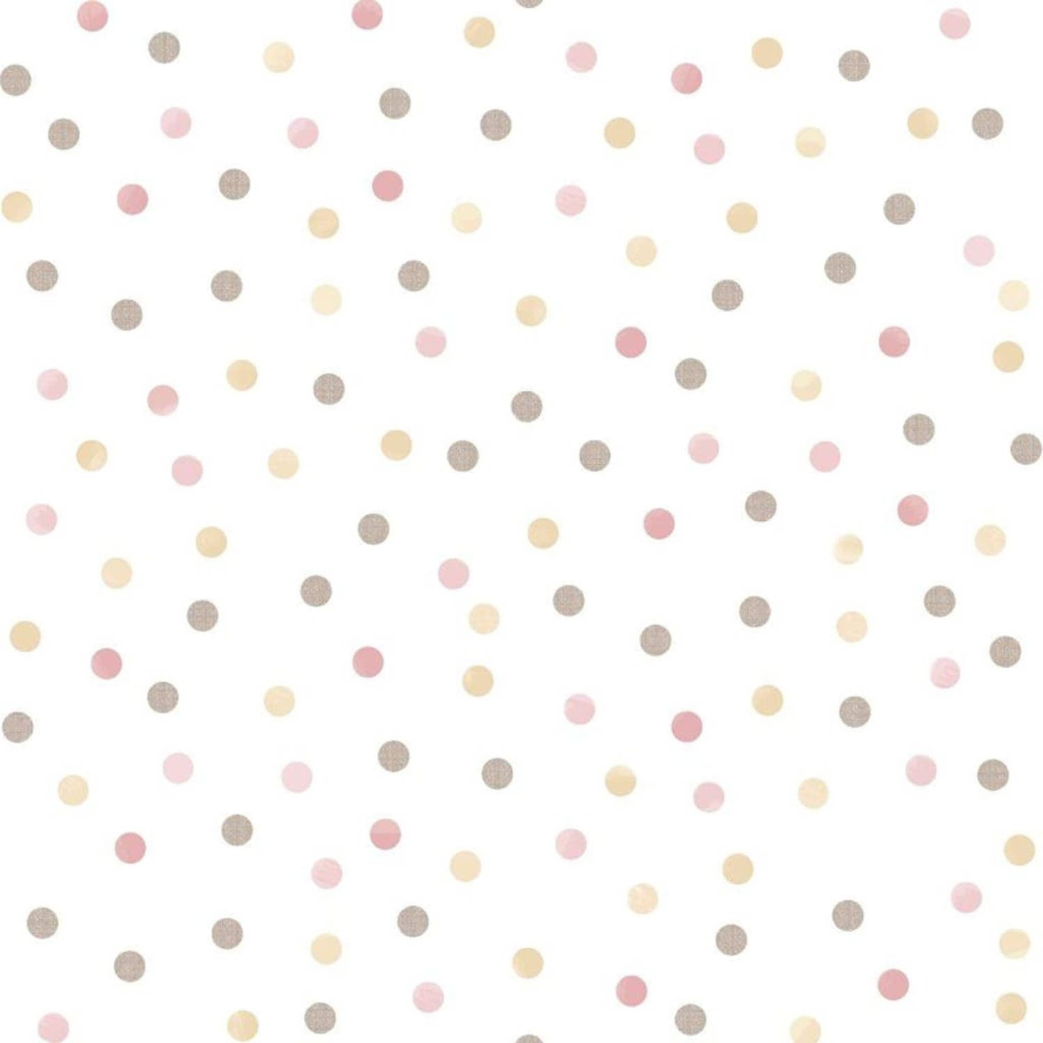 Noordwand Behang Mondo Baby Confetti Dots Roze-wit-bruin