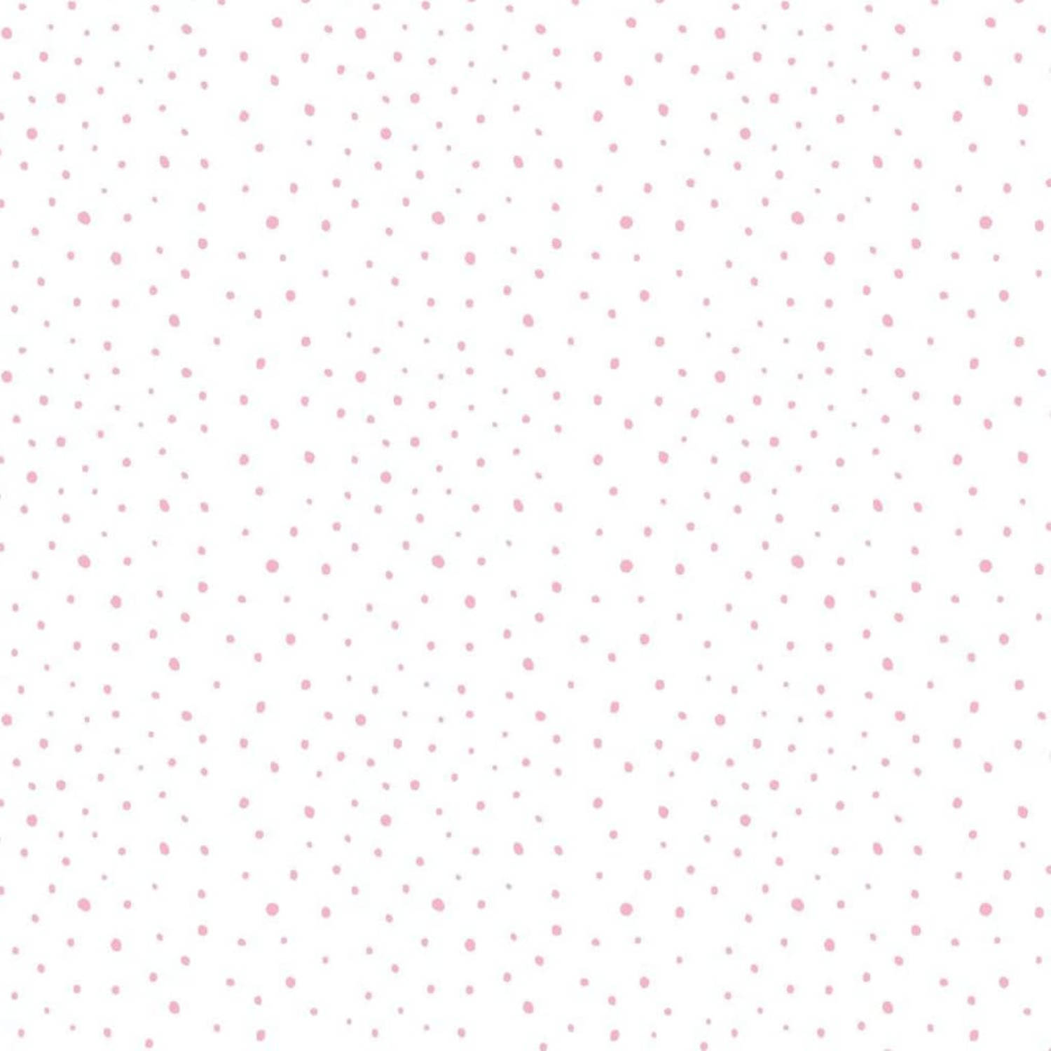 Noordwand Behang Mondo Baby Confetti Dots Wit-roze-beige