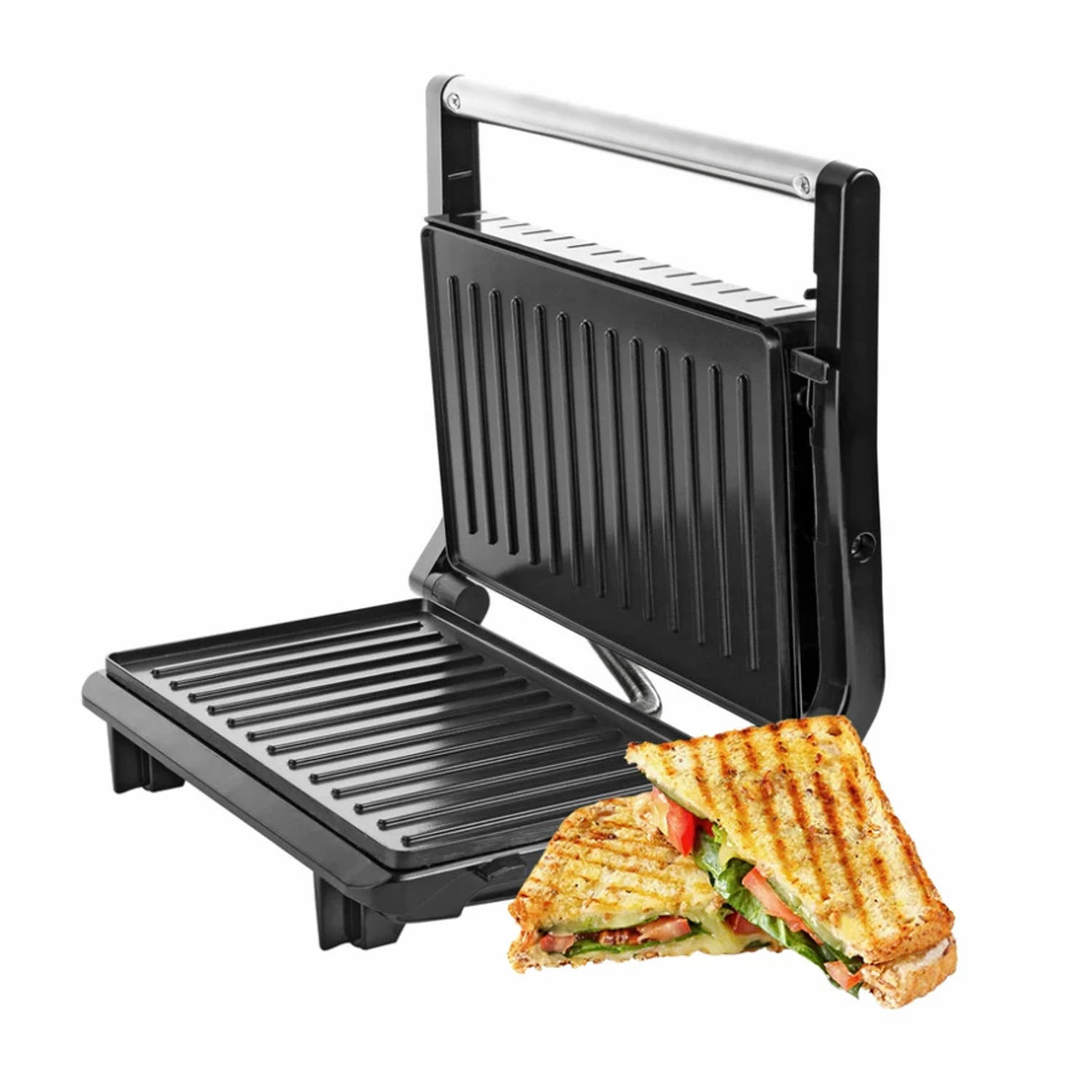 Botti Panini contactgrill en tosti apparaat - 750W - RVS