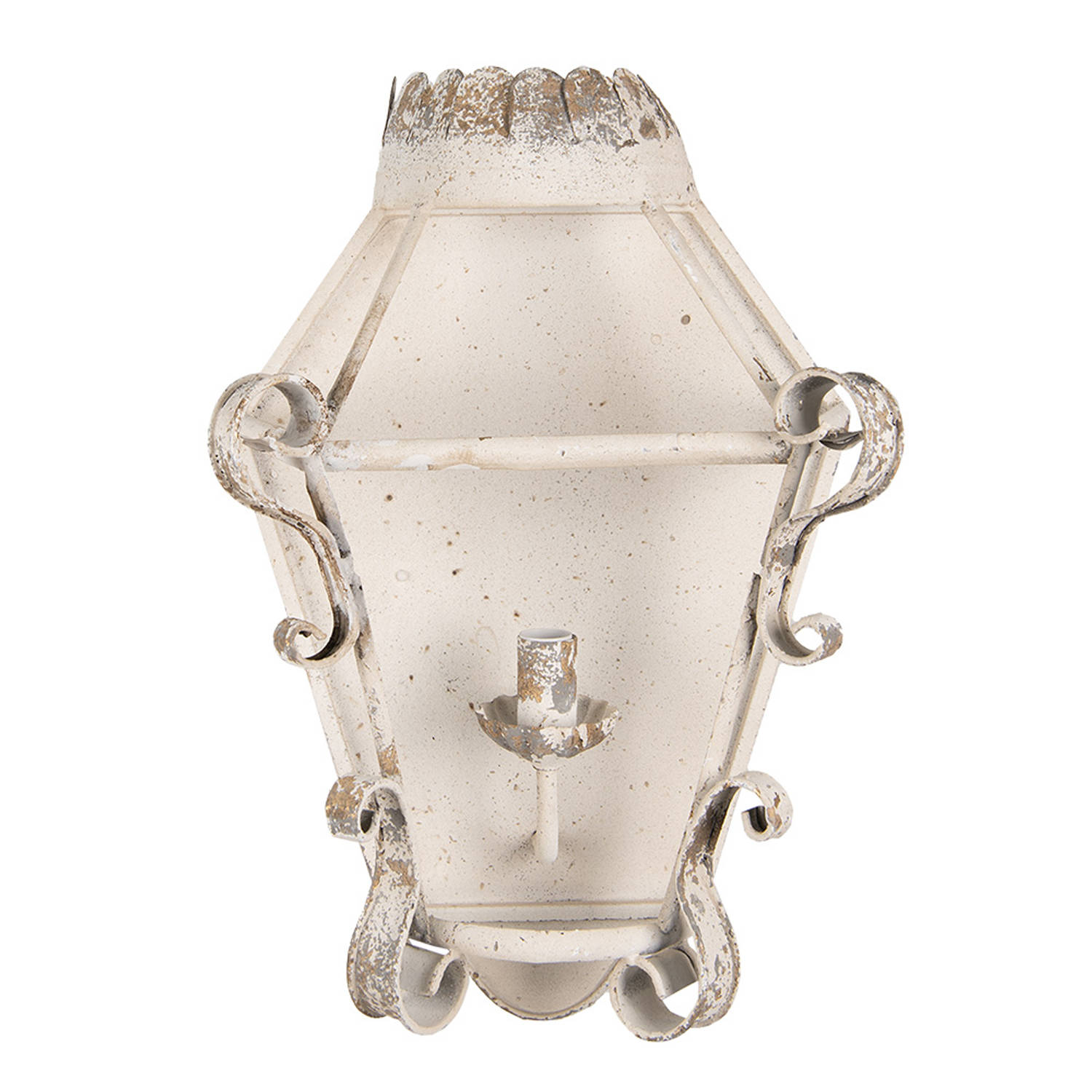 HAES DECO Wandlamp Shabby Chic Vintage-Retro Lamp, 33x18x49 cm Gebroken wit Metaal Muurlamp, Sfeerla