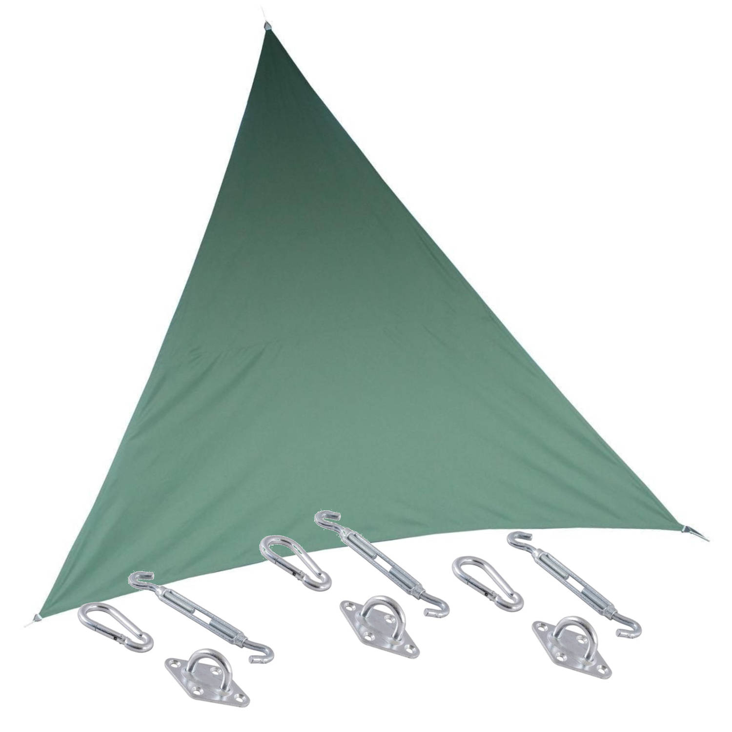 Premium Kwaliteit Schaduwdoek-zonnescherm Shae Driehoek Groen 4 X 4 X 4 Meter Met Ophanghaken Schadu