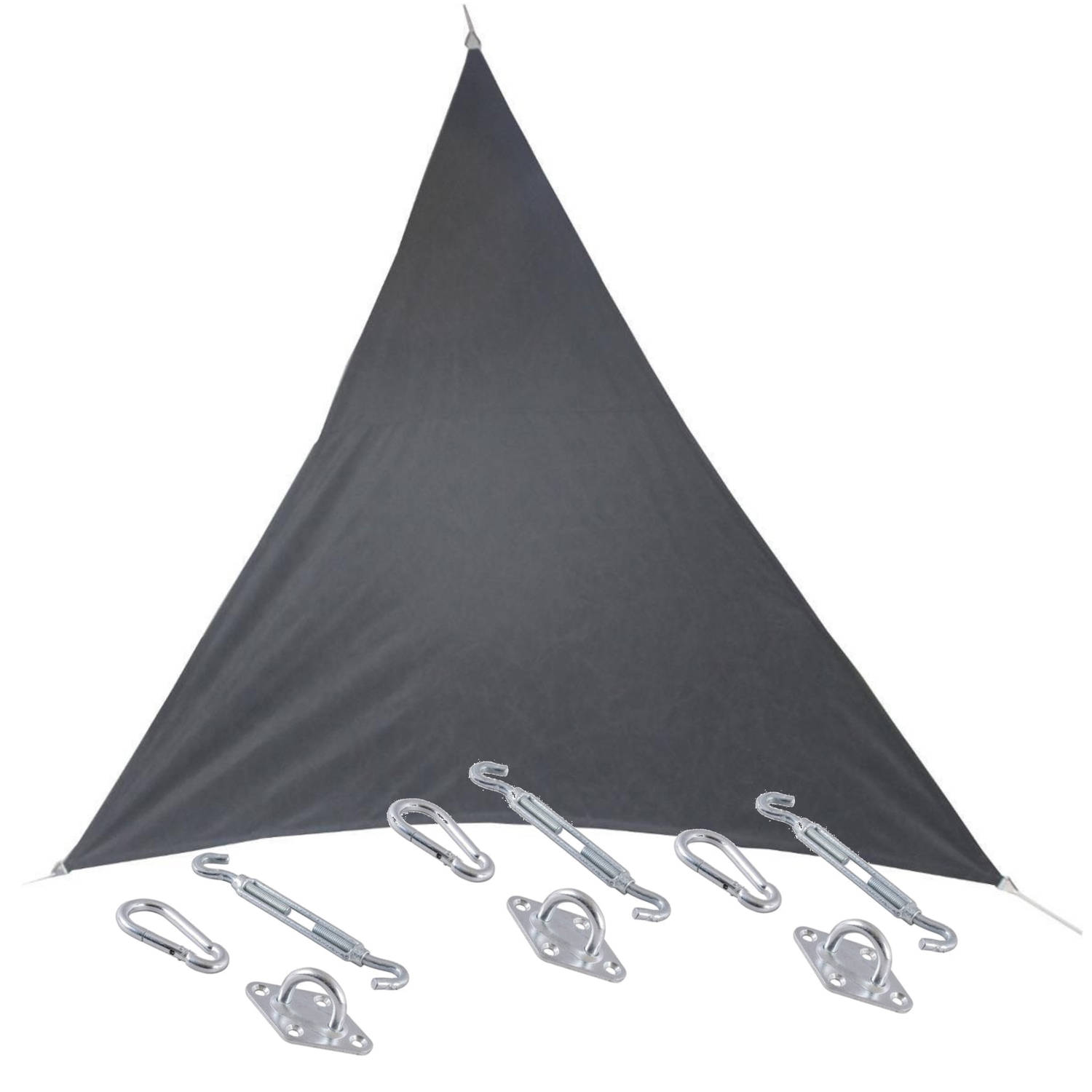 Premium Kwaliteit Schaduwdoek-zonnescherm Shae Driehoek Grijs 3 X 3 X 3 Meter Met Ophanghaken Schadu