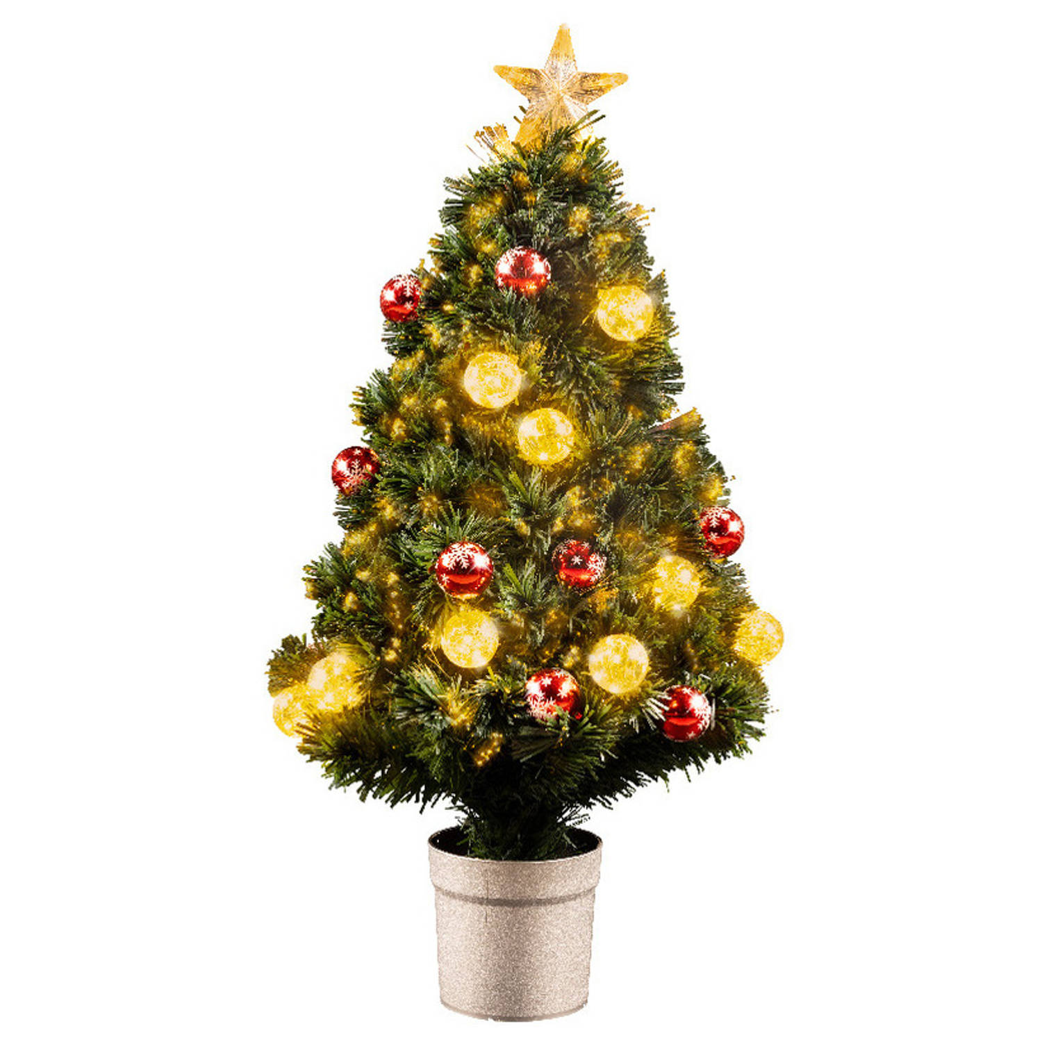 Kerstboom-kunst Kerstboom Met Warm Witte Verlichting 90 Cm Kunstkerstboom
