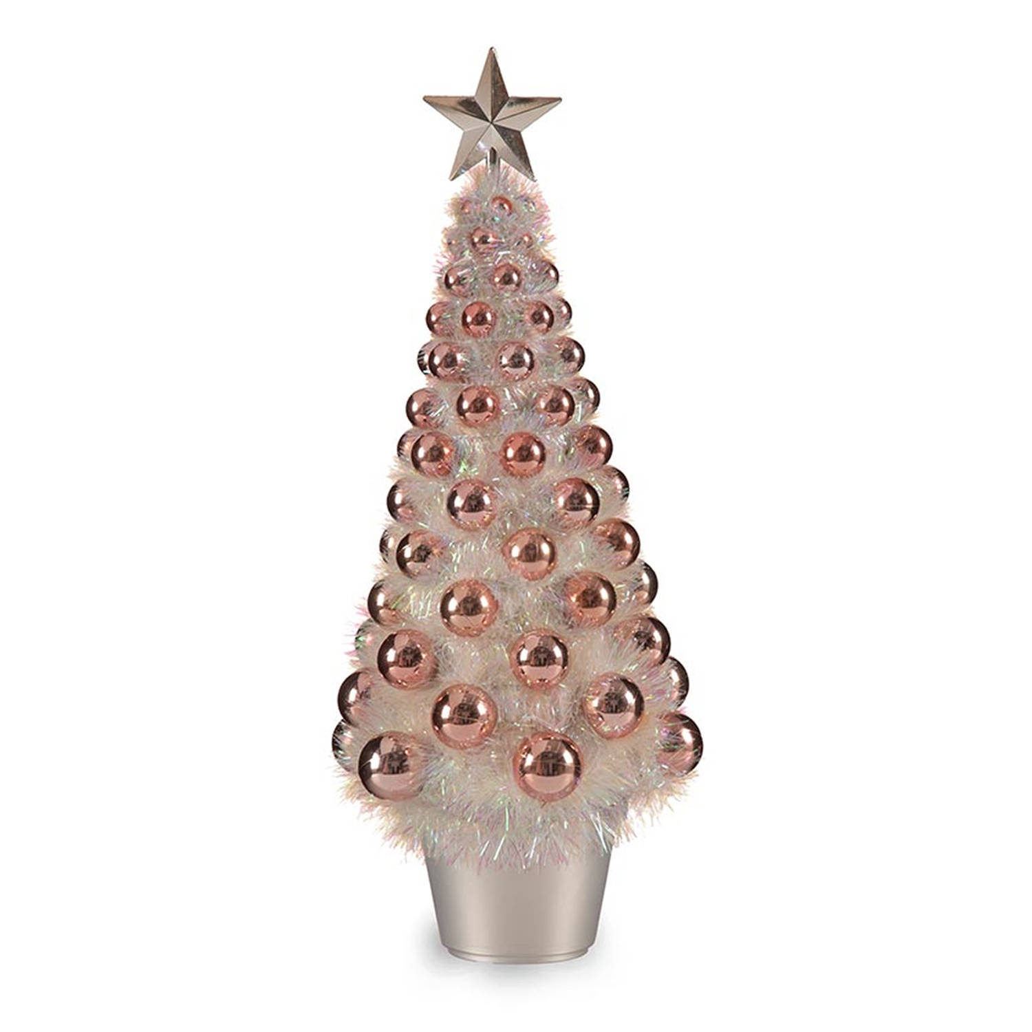 Mini Kunst Kerstboom-kunstboom Roze Incl. Kerstballen 37,5 Cm Kunststof Kunstkerstboom