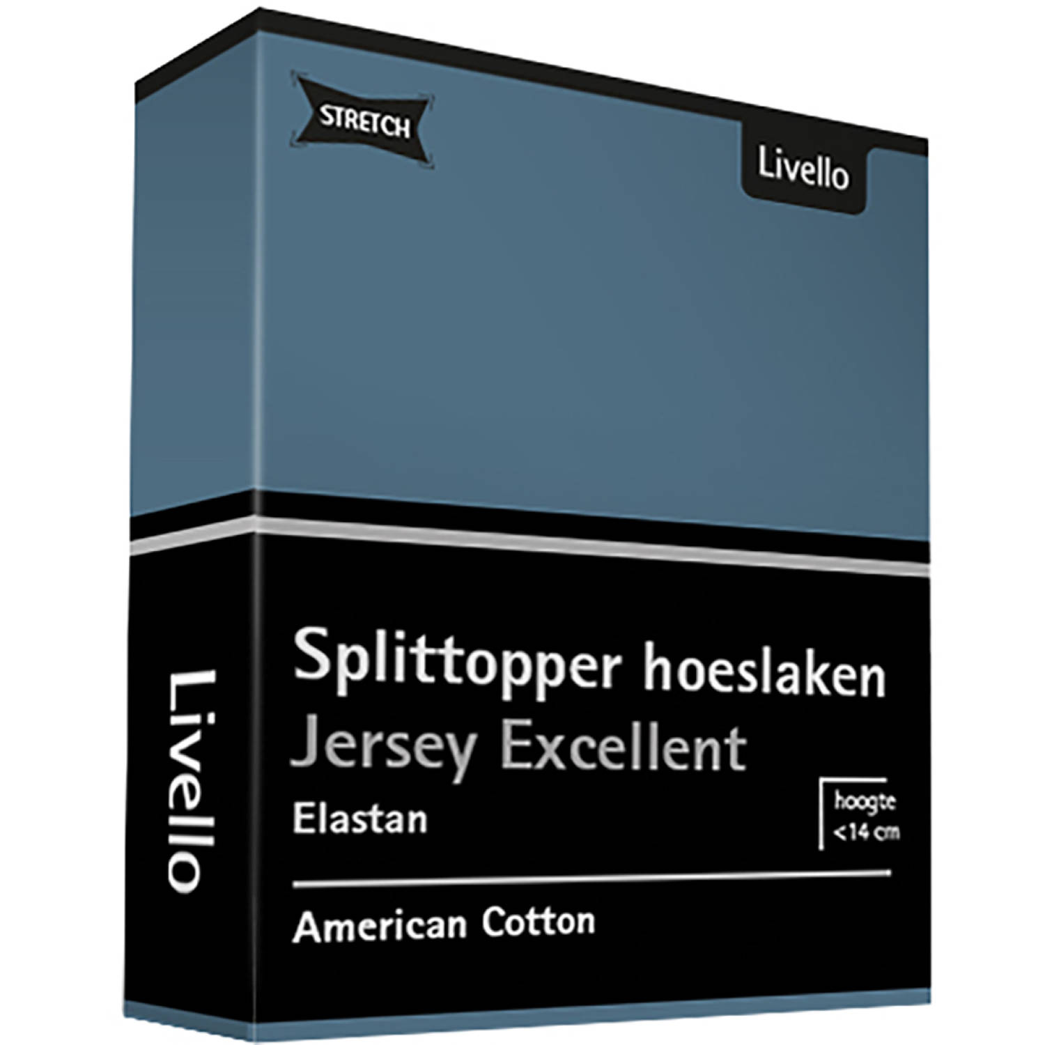 Livello Hoeslaken Splittopper Jersey Excellent Blue 180 x 200 cm