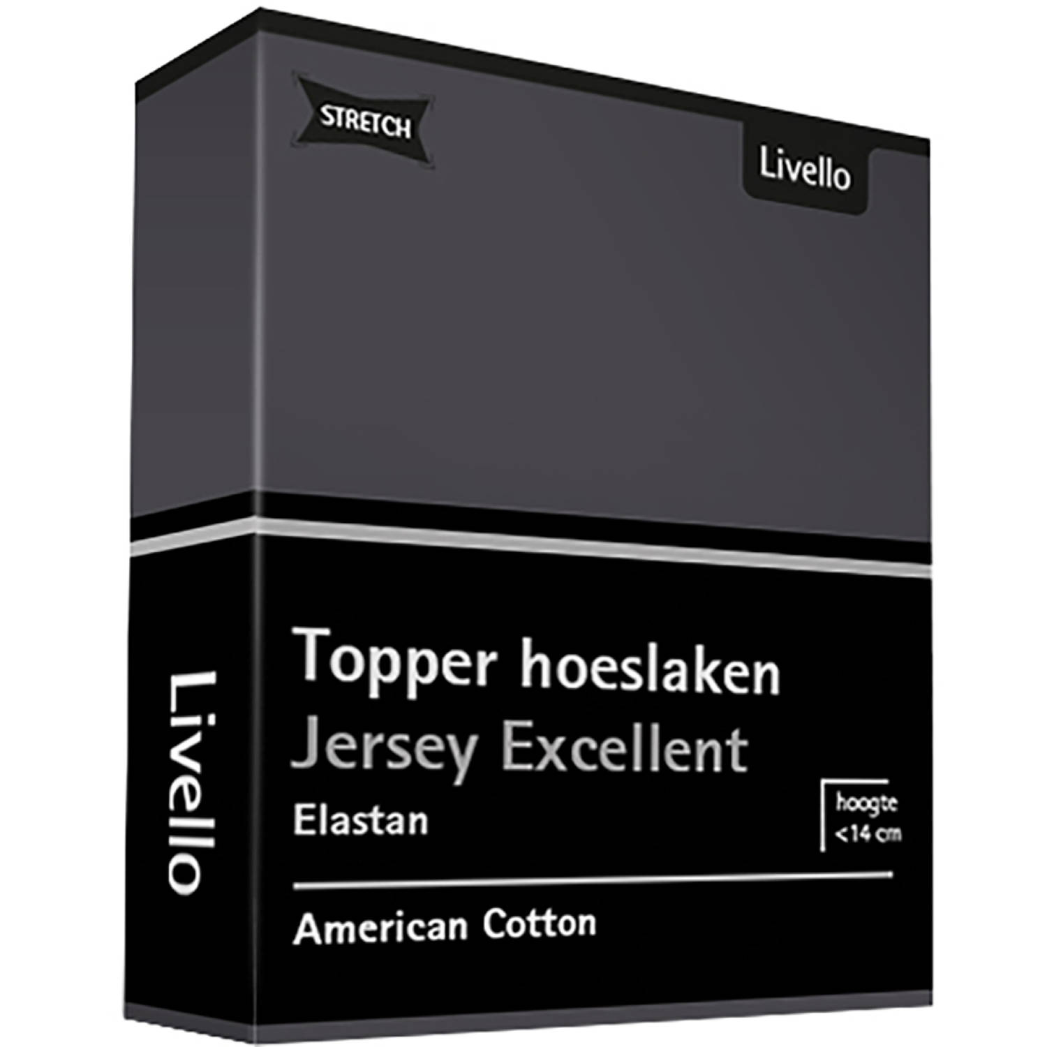 Livello Hoeslaken Topper Jersey Excellent Dark Grey 180 x 200 cm