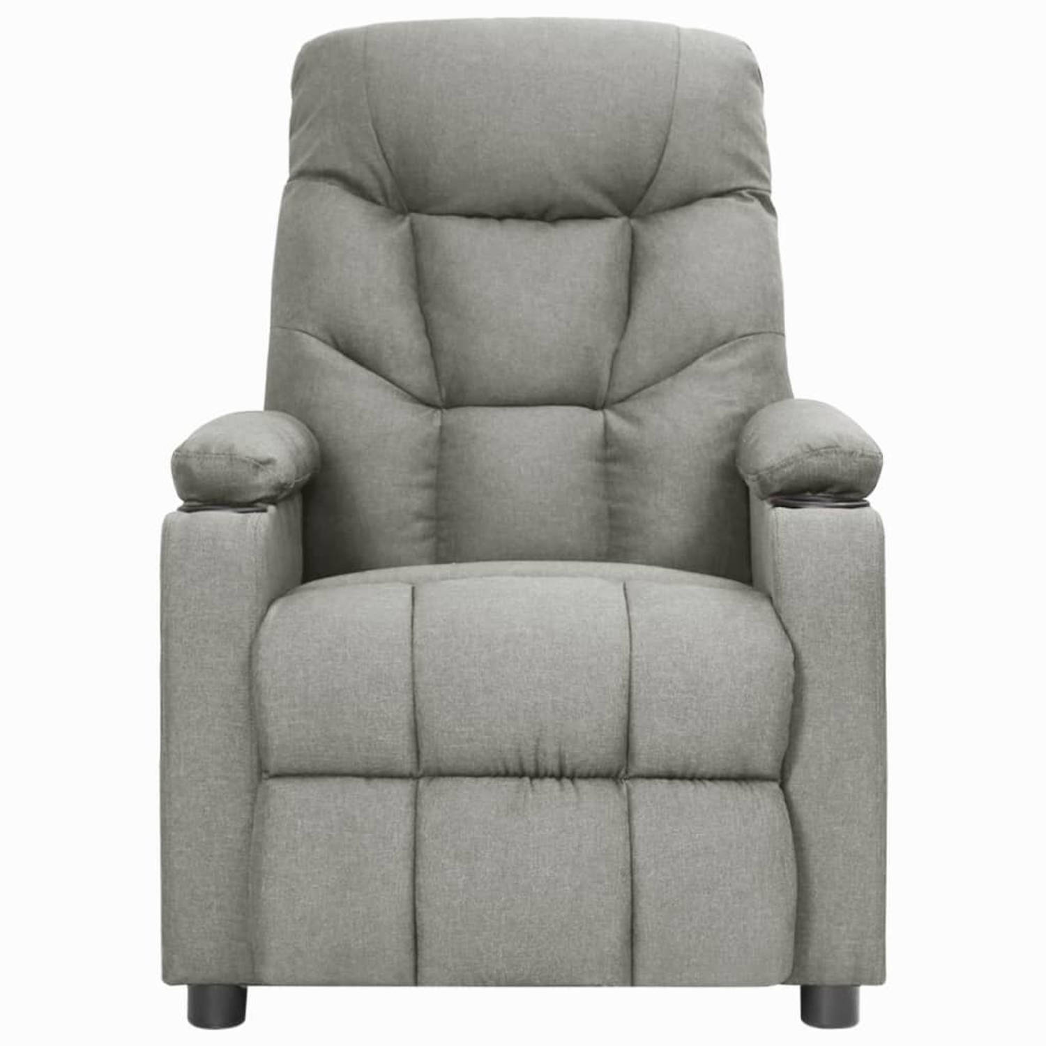 The Living Store Leunstoel stof lichtgrijs - Fauteuil