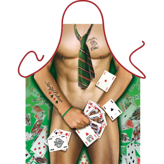 Keukenschort Strip Poker Man - Feestschorten