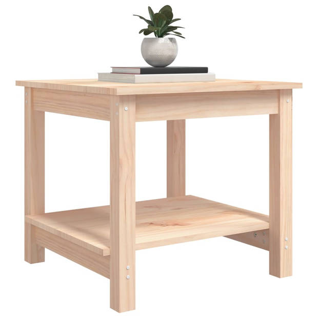 The Living Store Salontafel Massief Grenenhout - 50 x 50 x 45 cm - Rustieke Uitstraling