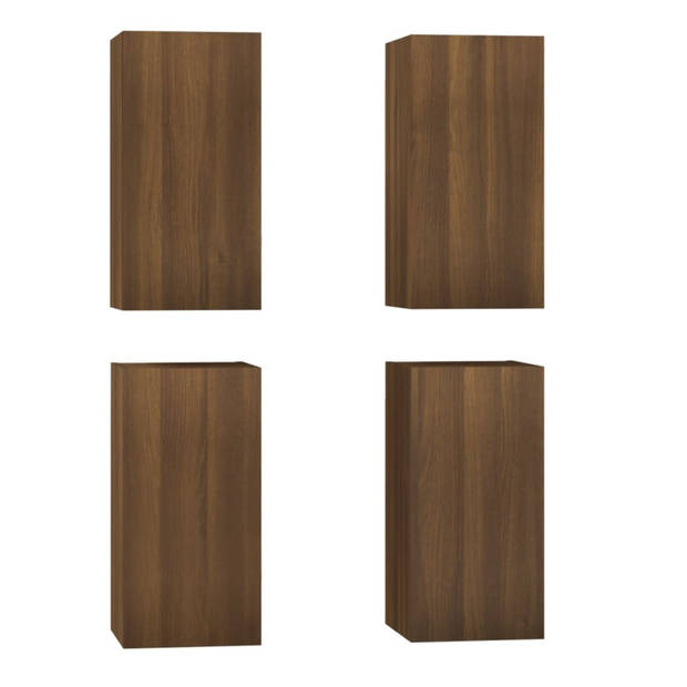 vidaXL Tv-meubelen 4 st 30,5x30x60 cm bewerkt hout bruin eikenkleur