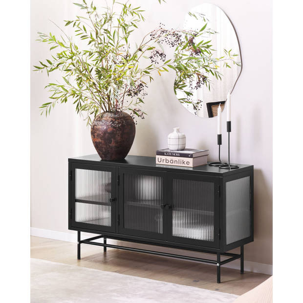 Beliani DEVON - Sideboard-Zwart-Staal