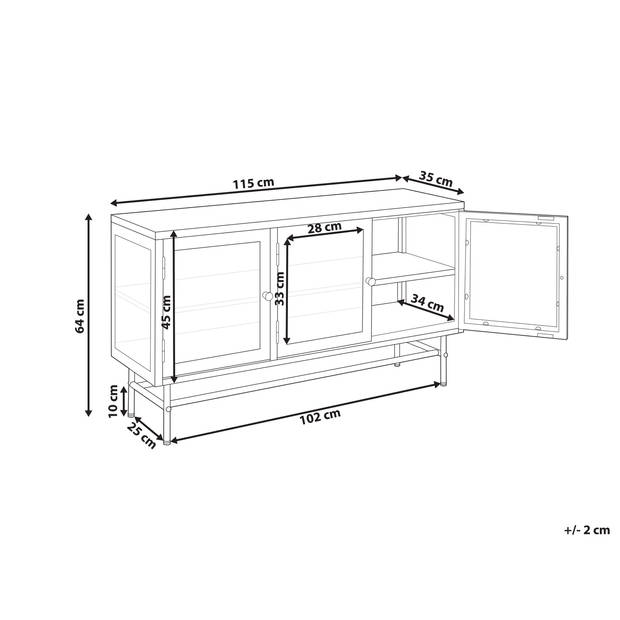 Beliani DEVON - Sideboard-Zwart-Staal