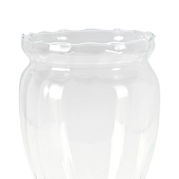 Bloemen vaas transparant - glas - D21 x H35 cm - Vazen