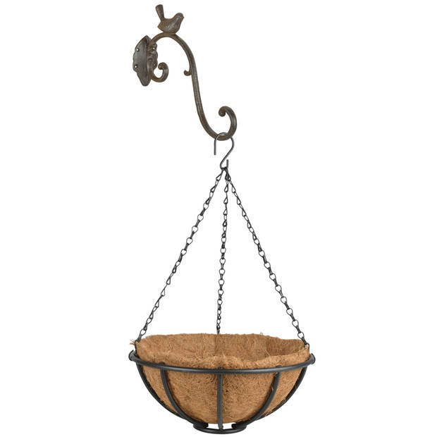 Hanging basket 30 cm van metaal met ijzeren muurhaak - complete hangmand set - Plantenbakken