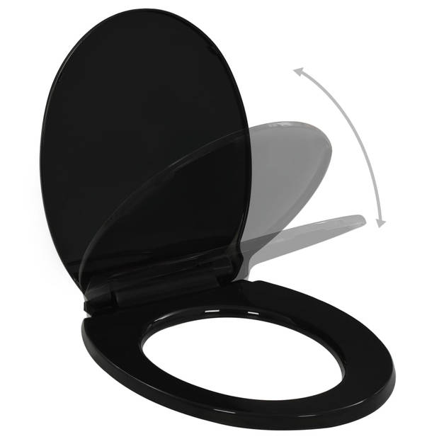 The Living Store Toiletbril - Zwart - 42.5 x 34 cm - Soft-close - Quick-release - Duurzaam